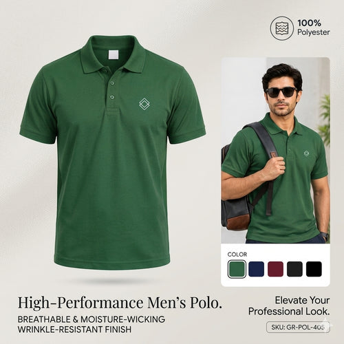 Green Polyester Half Sleeve 140 GSM Polo T shirts