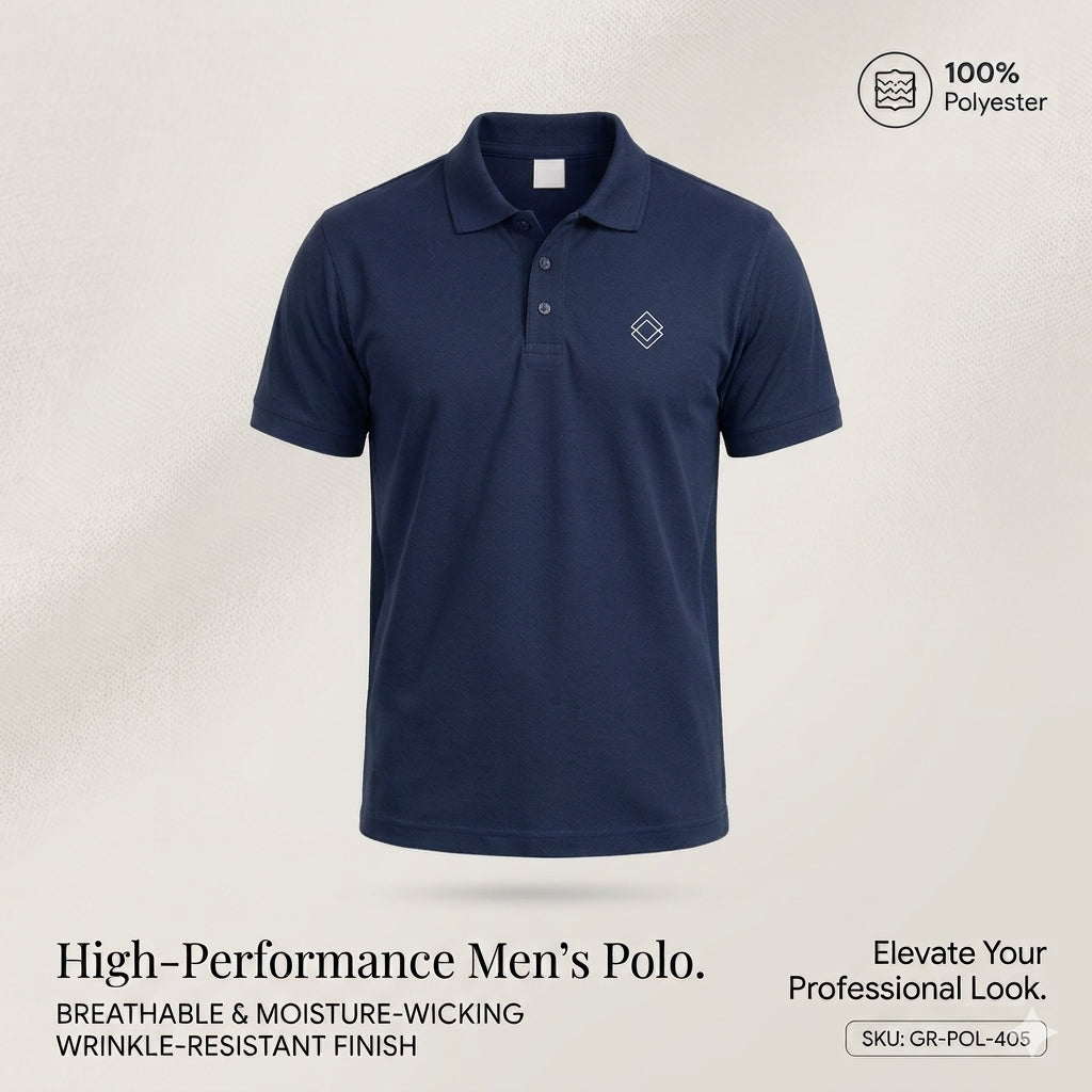 Navy Blue Polyester Half Sleeve 140 GSM Polo T shirts